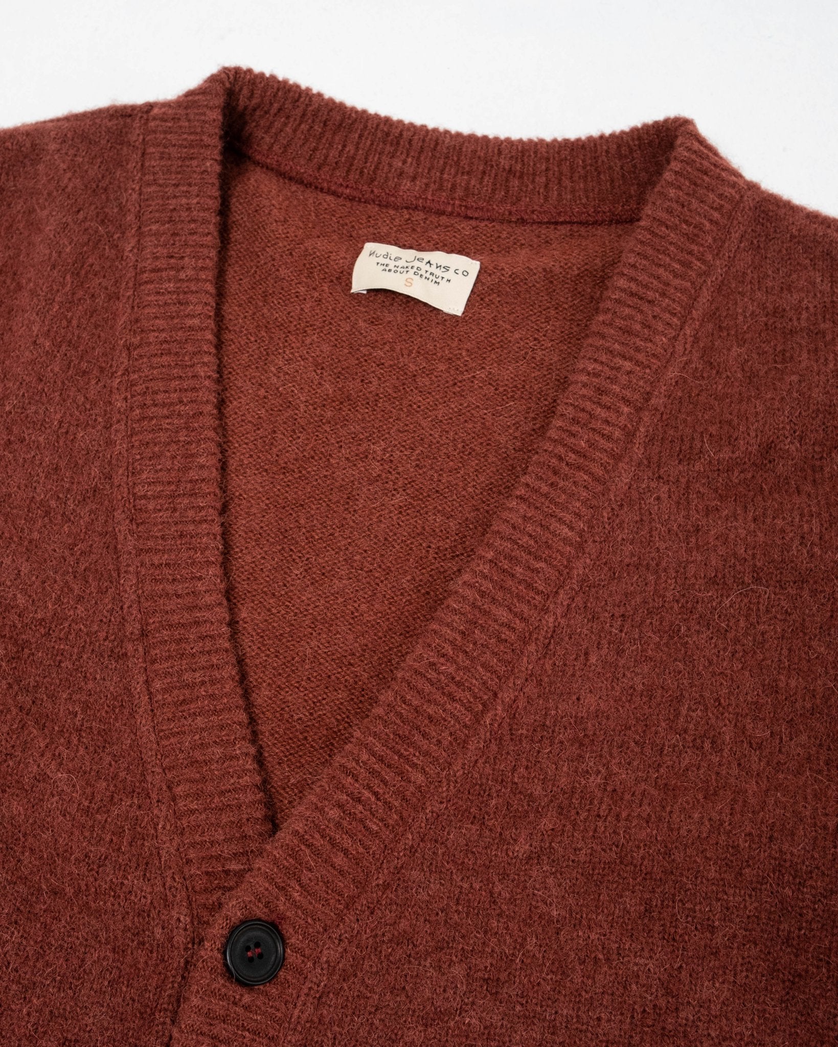 Manne Alpaca Cardigan Brick Red