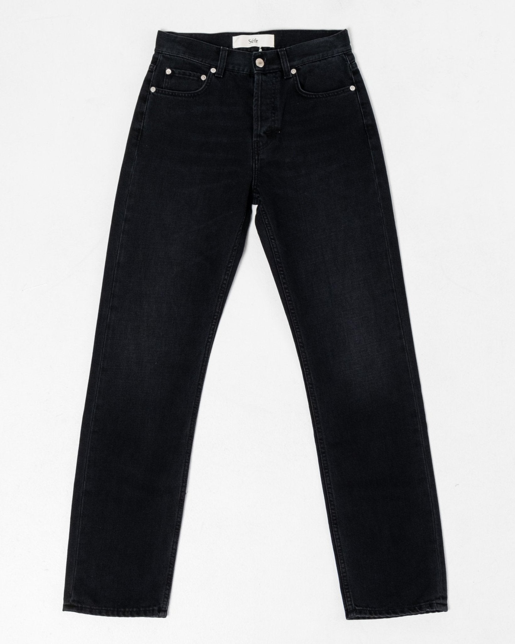 Straight Cut Jeans Rinsed Blue/Black