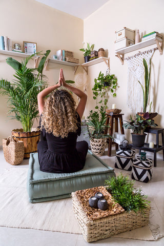 having plenty of floor cushions in your home meditation space makes meditating fun 