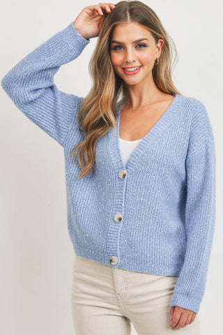 Three Button Knit Cardigan Sweater