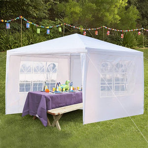 SUGIFT 10 x10 Wedding Party Tent Outdoor Canopy Tent with 3 Side Walls，White