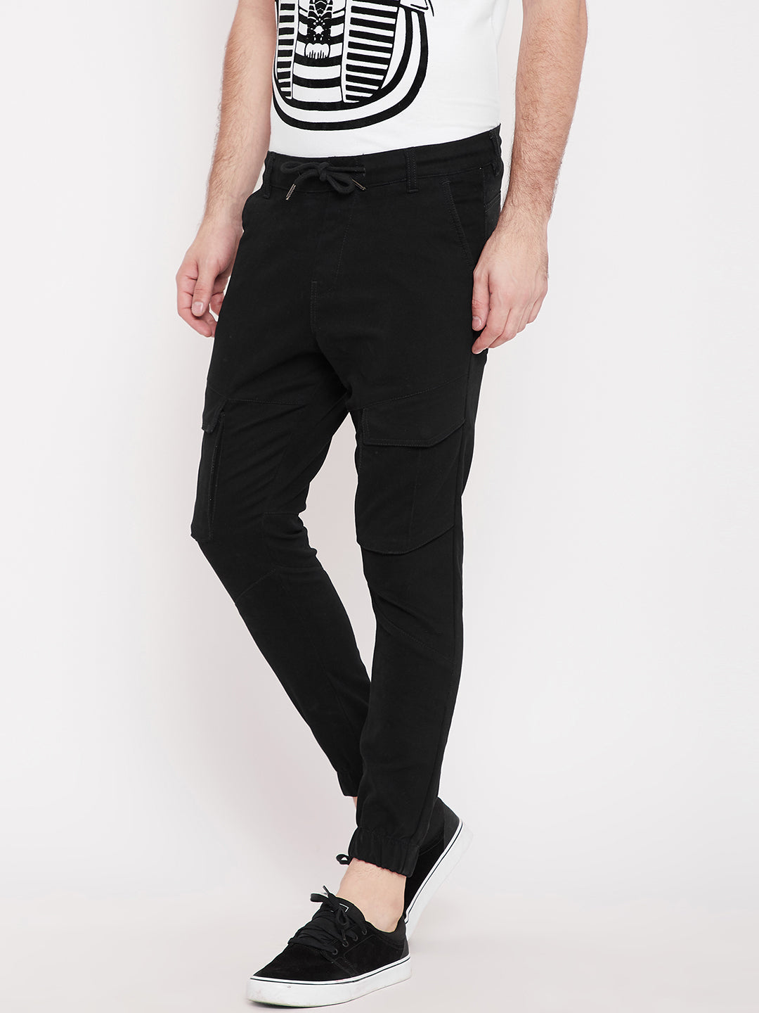 Hollister Logo Side Tape Track Pants In Black for Men