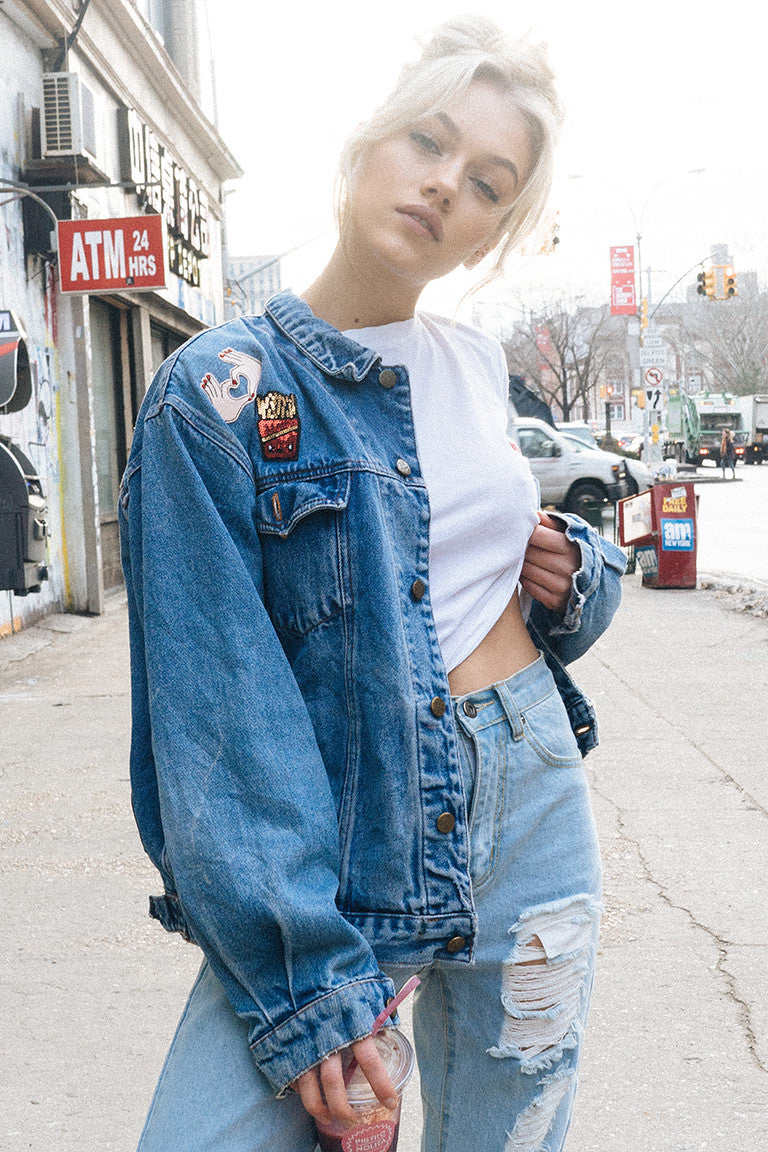 Custom Vintage  Denim  Jacket 