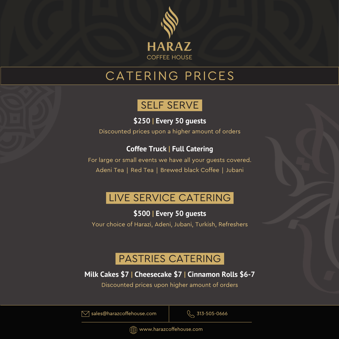Catering Prices | Haraz Coffee House