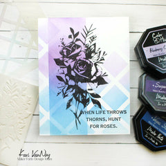 Stamp - Long Stem Roses - White Rubber - Maker Forte - 5x8