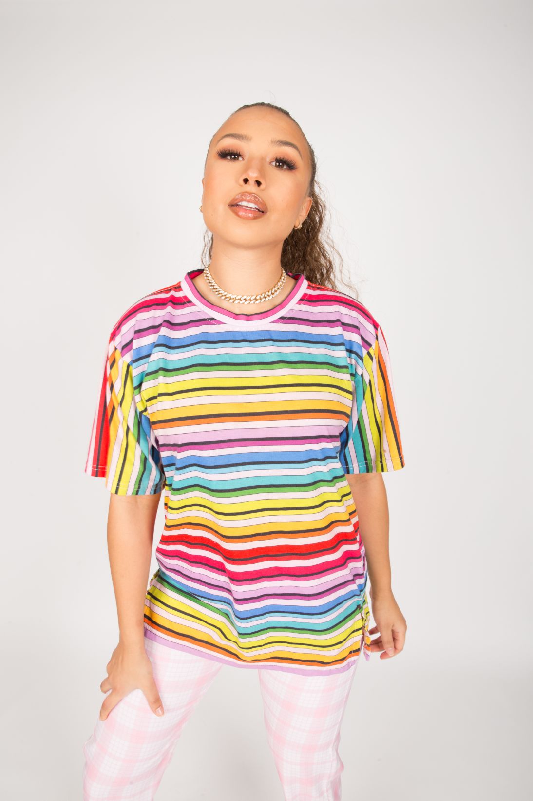 rainbow stripe tee