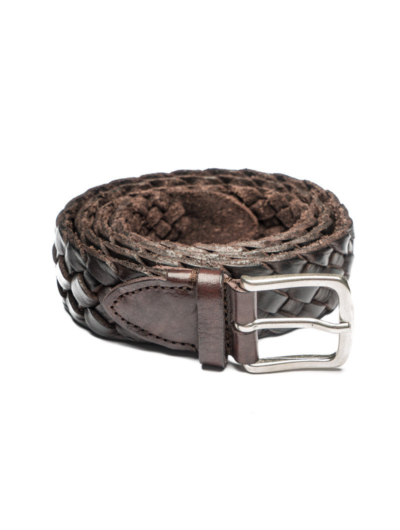 PLAITED LEATHER BELT IN BROWN – Nohow Style