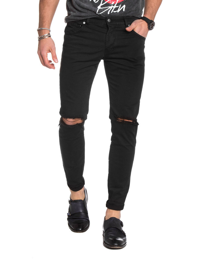 black ripped jeans mens outfit