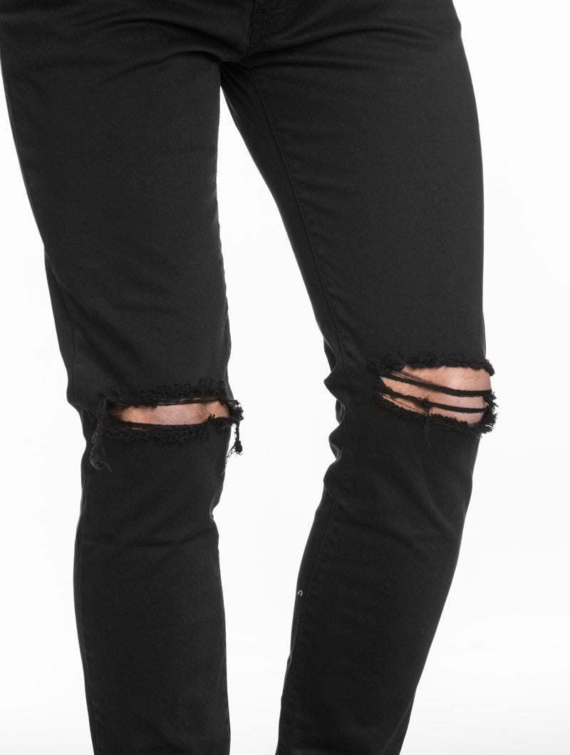 black ripped jeans