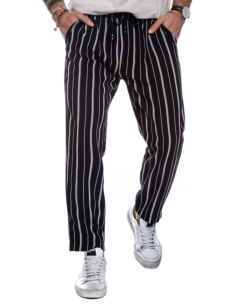 striped casual pants