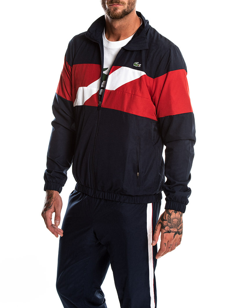 red white and blue lacoste tracksuit