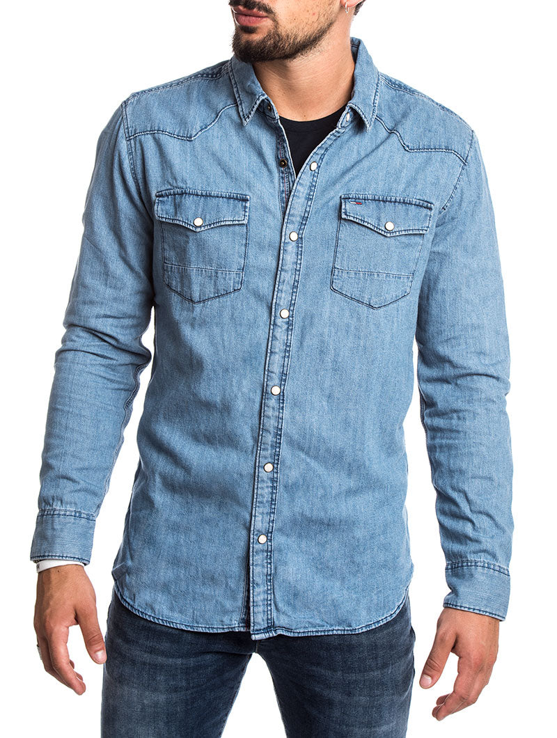 tommy hilfiger mens denim shirt