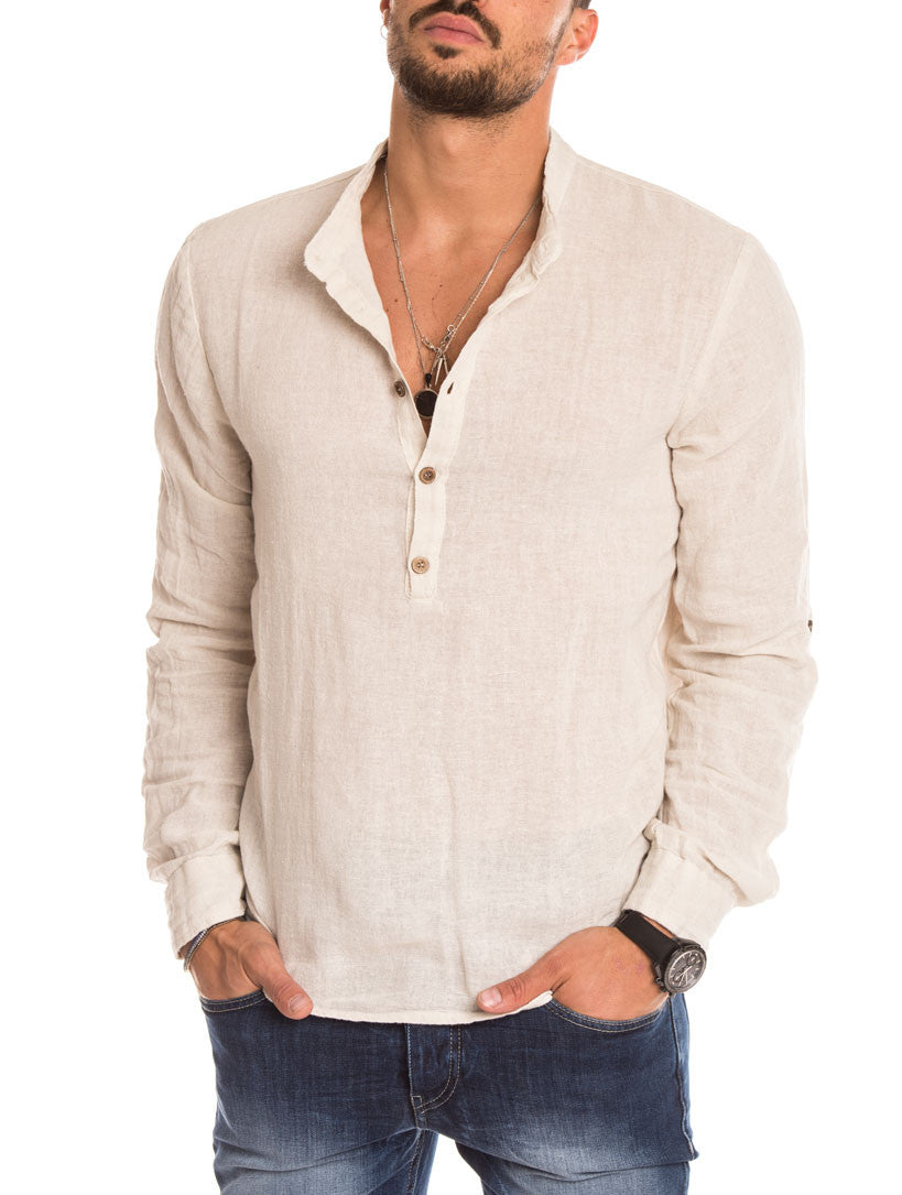 MEN'S CLOTHING | BEIGE LINEN SHIRT | NOHOW STREET COUTURE | NOHOW ...