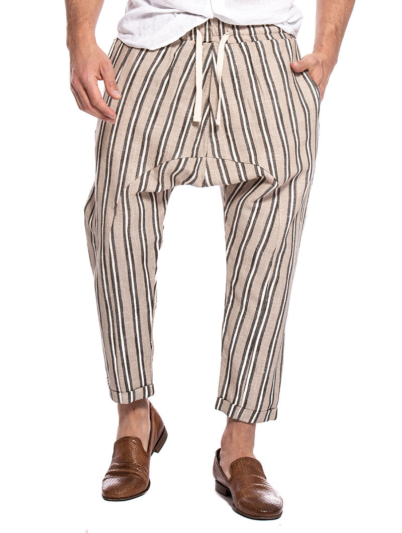 beige striped pants