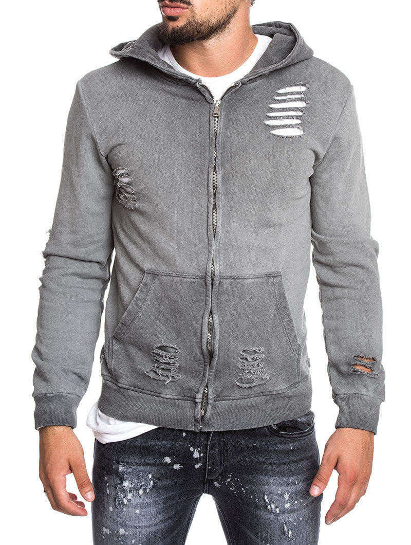 slim fit grey hoodie