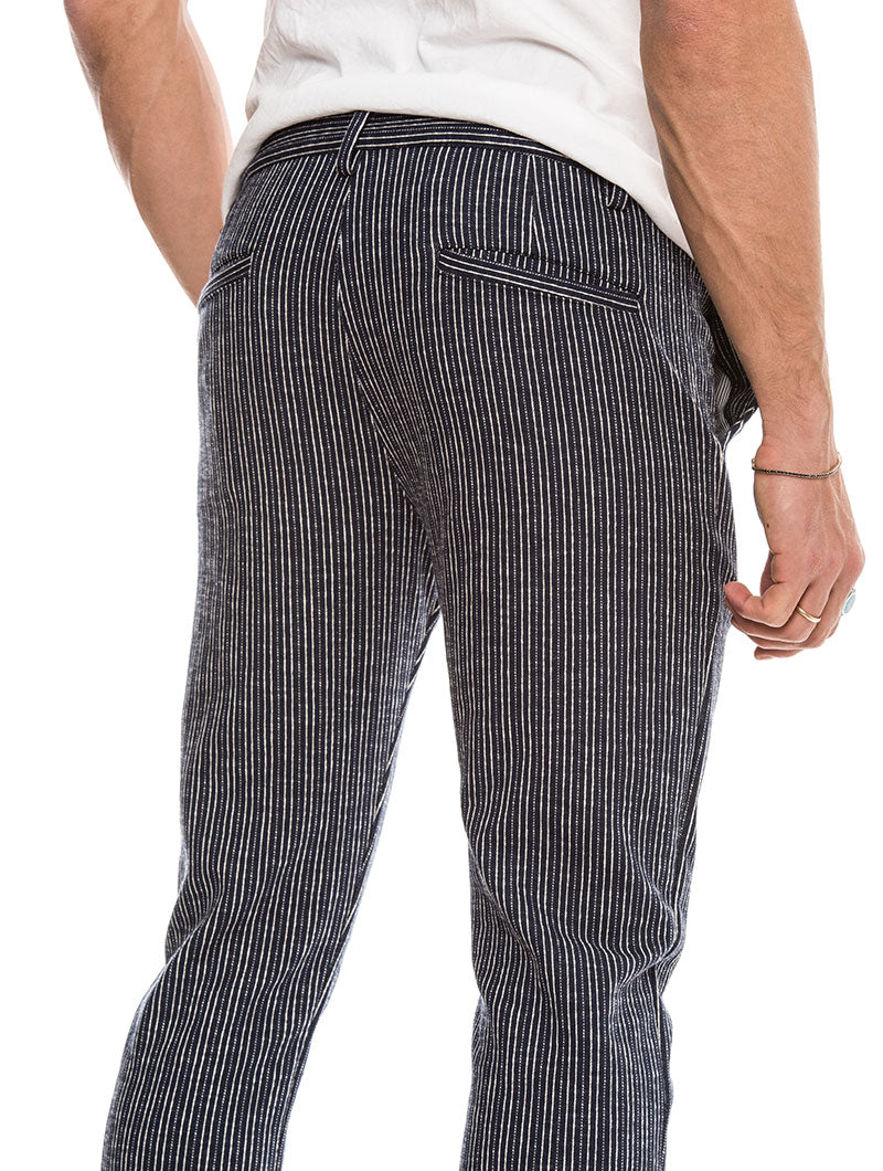 striped grey pants