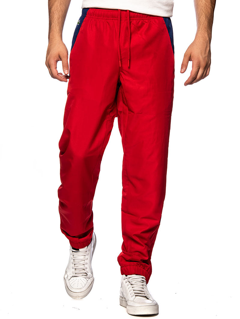 red lacoste sweatpants