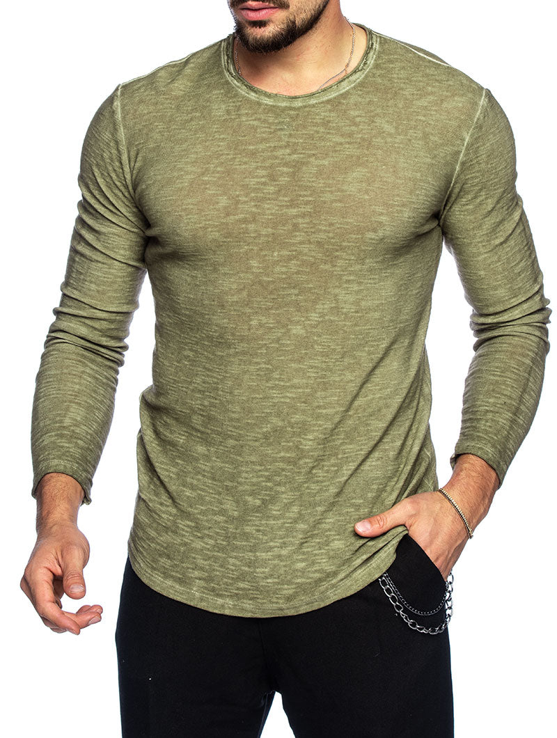 AALOK COTTON LONG-SLEEVE IN ARMY GREEN – Nohow Style
