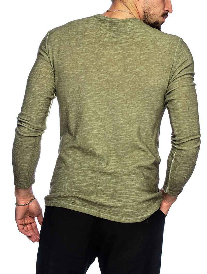 AALOK COTTON LONG-SLEEVE IN ARMY GREEN – Nohow Style