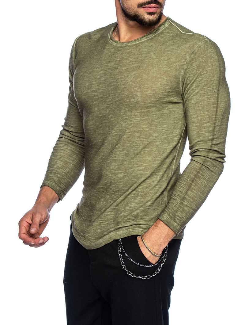 AALOK COTTON LONG-SLEEVE IN ARMY GREEN – Nohow Style