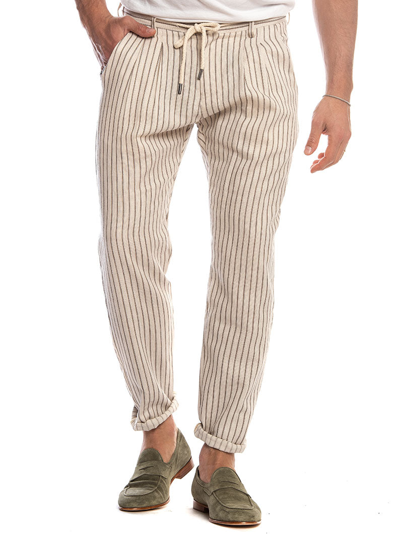 beige striped pants