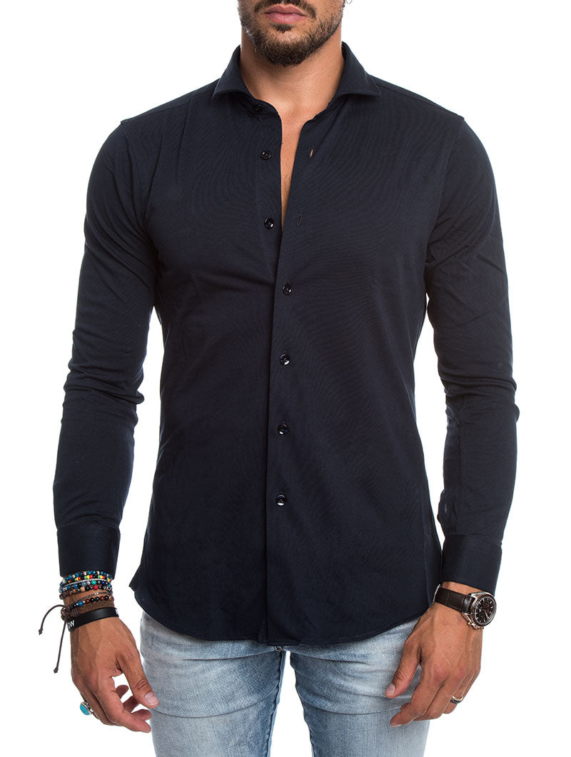 MEN'S CLOTHING | CASUAL JERSEY SHIRT IN NAVY | NOHOW SUMMER COLLECTION ...