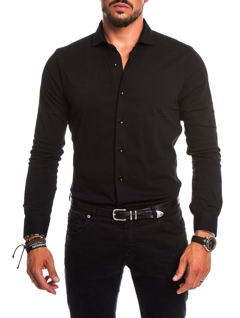 MEN'S CLOTHING | CASUAL JERSEY SHIRT IN BLACK | NOHOW SUMMER COLLECTION ...