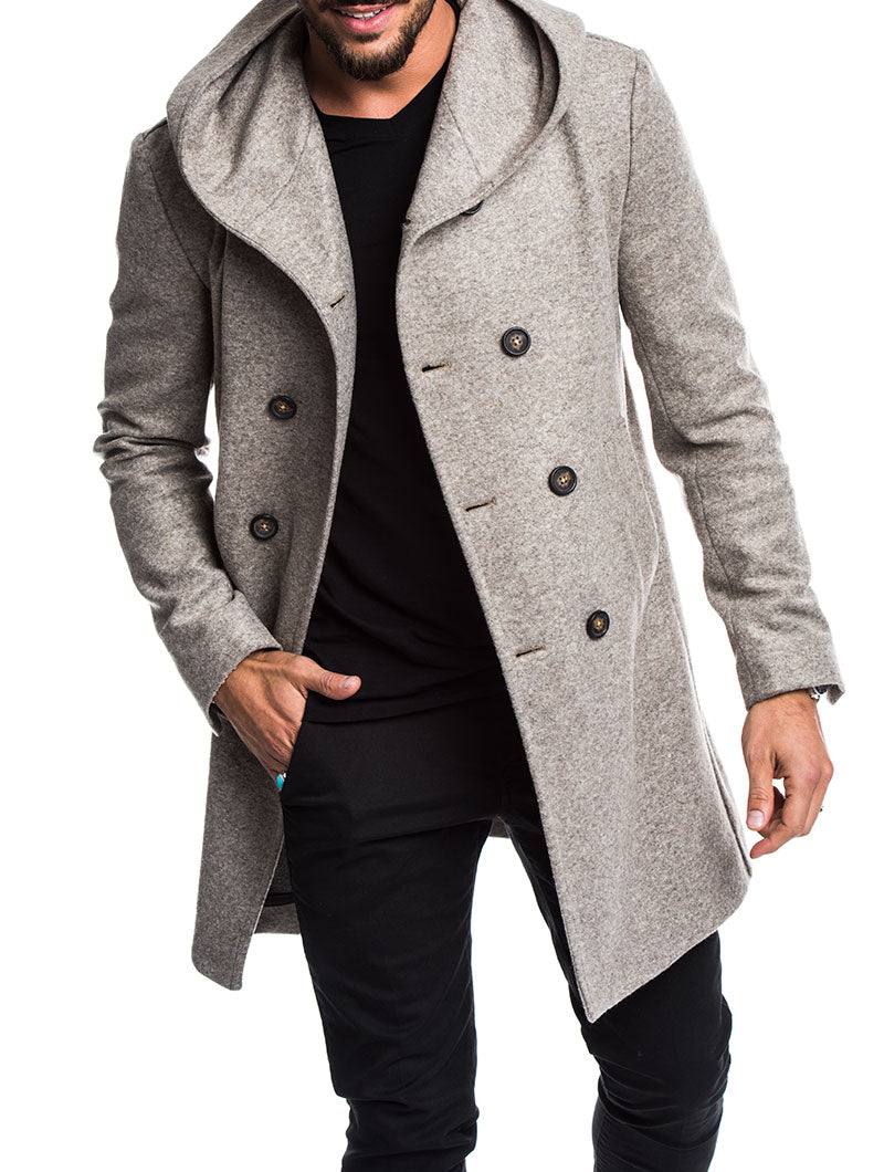 MEN'S CLOTHING | HOODED PEACOAT IN BEIGE | NOHOW STREET COUTURE – Nohow ...