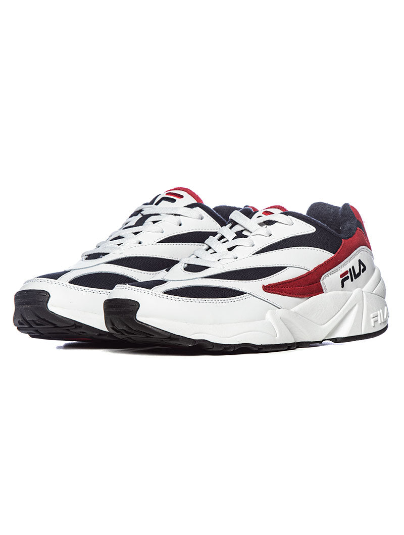 red and blue fila shoes