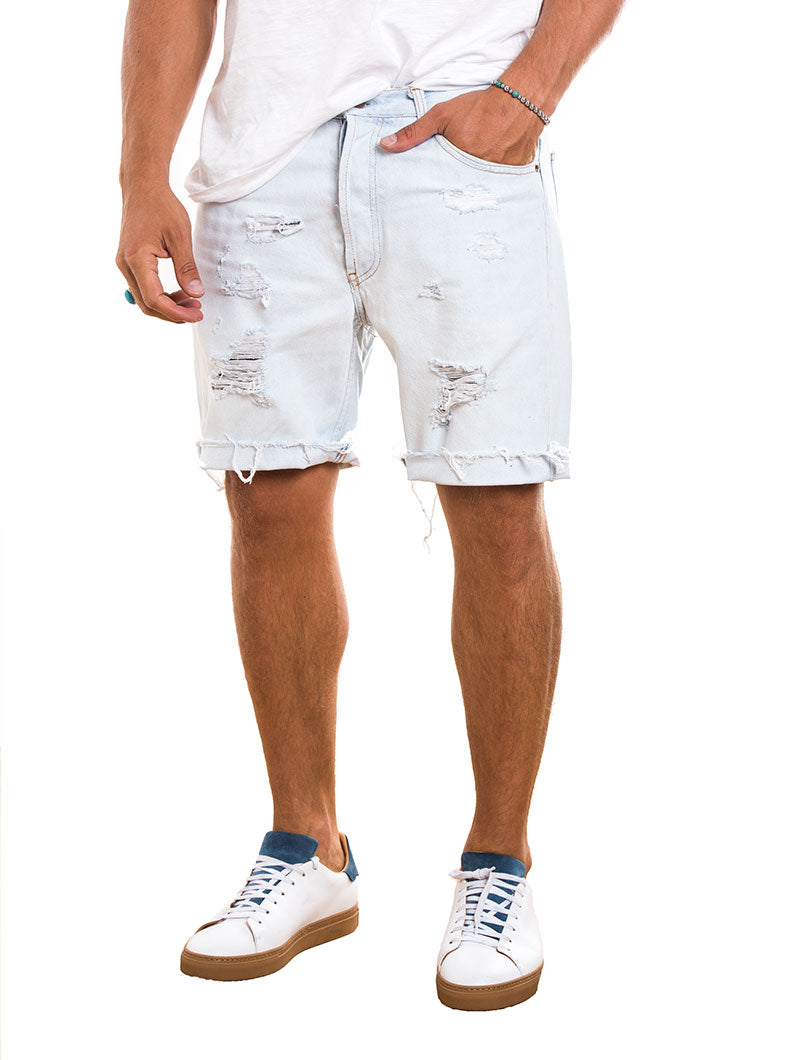 levi ripped jean shorts mens