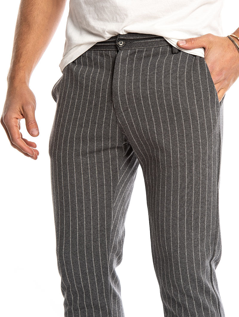 striped grey pants