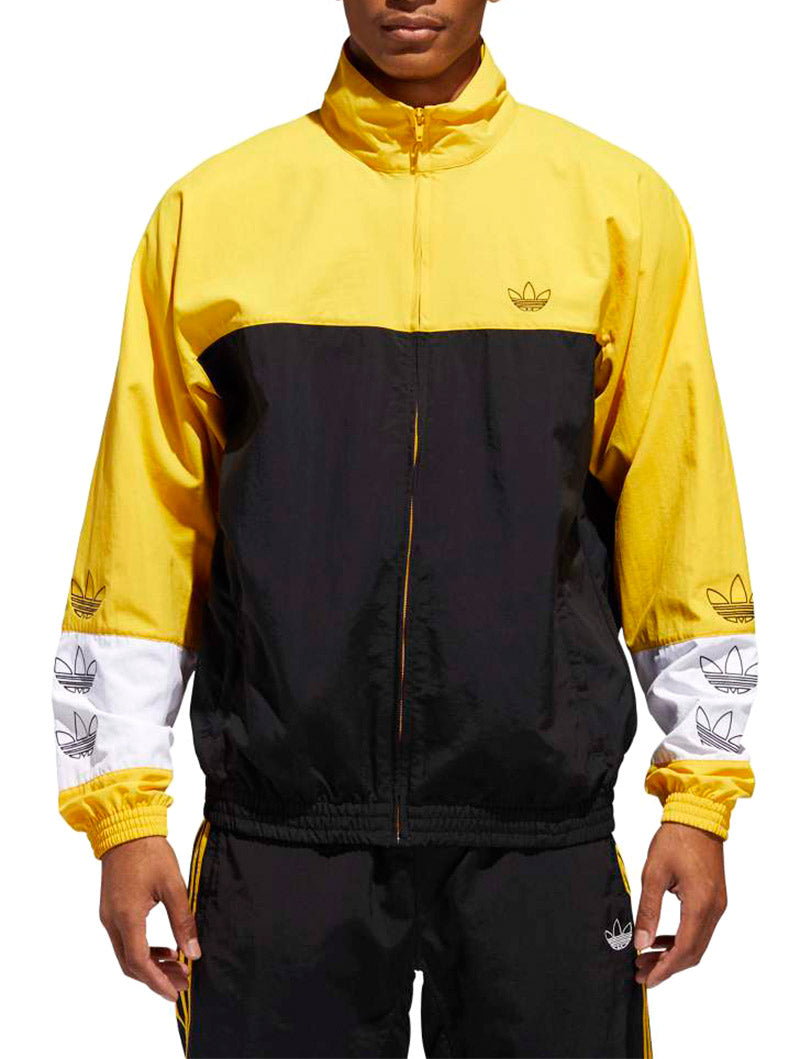 black and yellow adidas track jacket