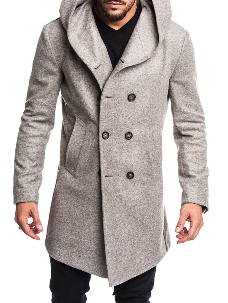 MEN'S CLOTHING | HOODED PEACOAT IN BEIGE | NOHOW STREET COUTURE – Nohow ...