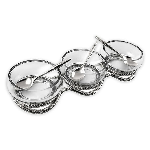 Duets Triple Condiment Server with Lids & Spoons – Everlastly