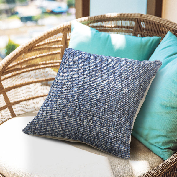 Natural Jute Throw Pillow with Pom Poms Border