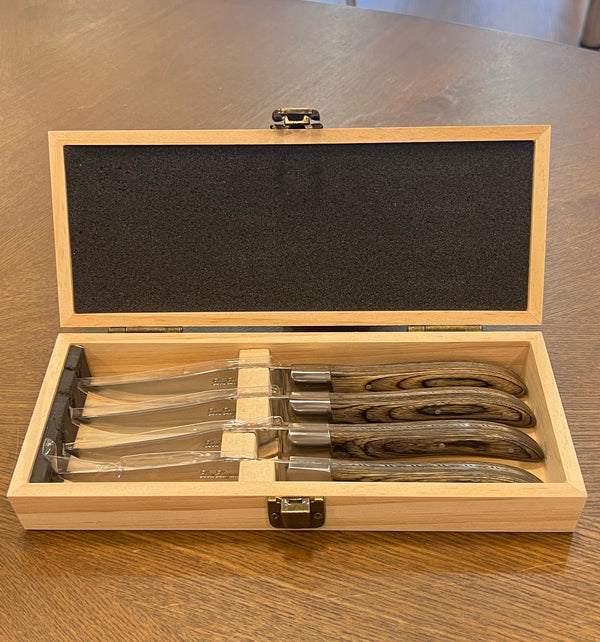 Lou Laguiole - Tradition 6 Steak Knives + Knife Block - Pepper/Pearl/T –  KookGigant