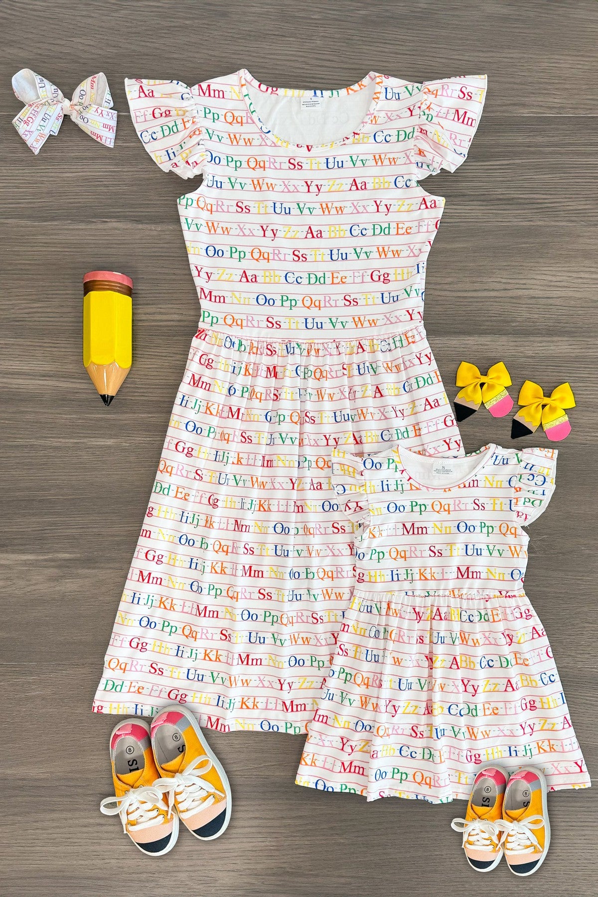 Image of White Alphabet Dress