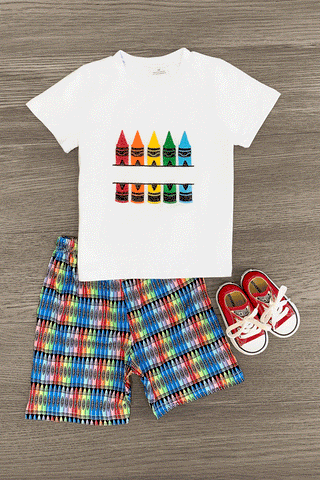 Crayon Short Set Personalized with Your Child's Name