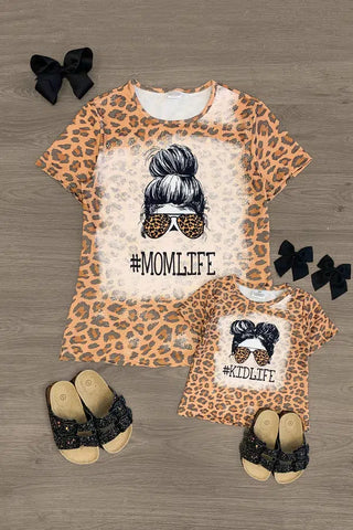 Mom & Me "#MomLife" "#KidLife" Cheetah Top