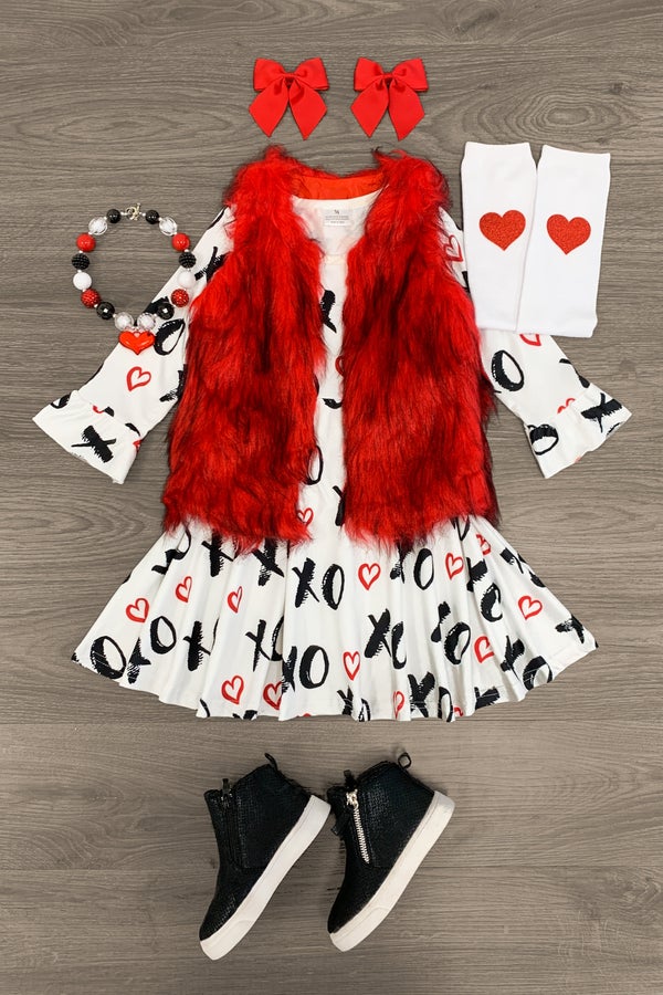 White "XO" Heart Dress