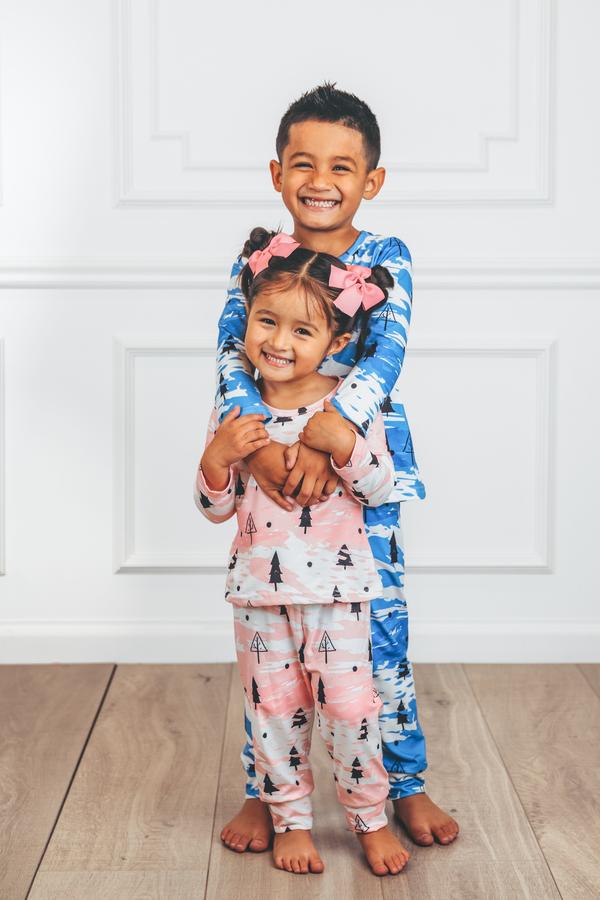 Kids Pajamas, pink and blue