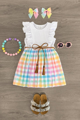 Mom & Me - Pastel Tie Dye Ruffle Dress