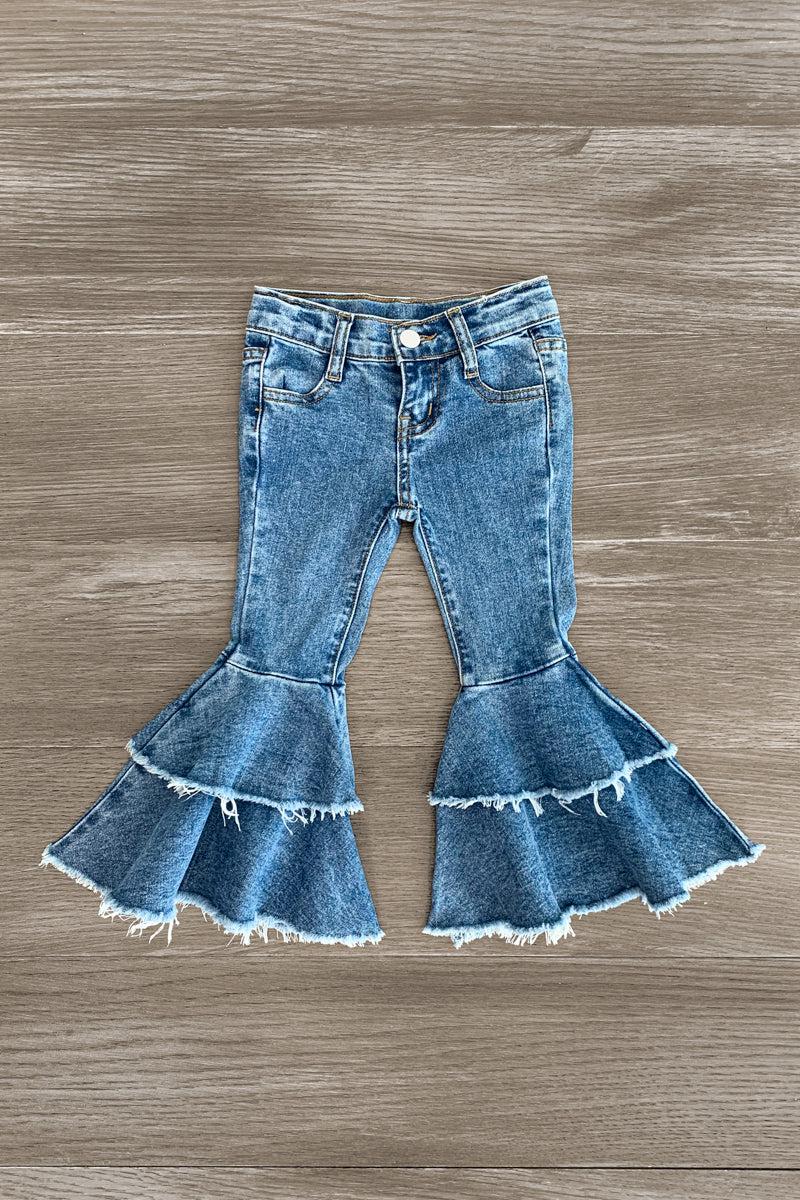 Denim Ruffle Bells (Medium Wash) - Ruffle Me This