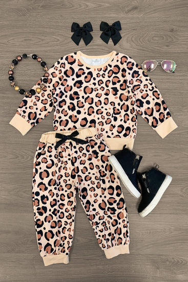 Cheetah Print Jogger Lounge Set | Sparkle In Pink