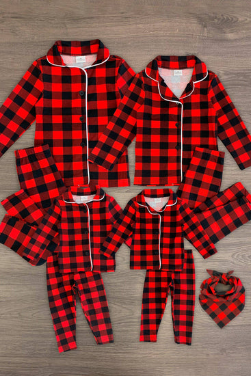 Family & Pet Buffalo Plaid Pajama Set - Red | Sparkle In Pink
