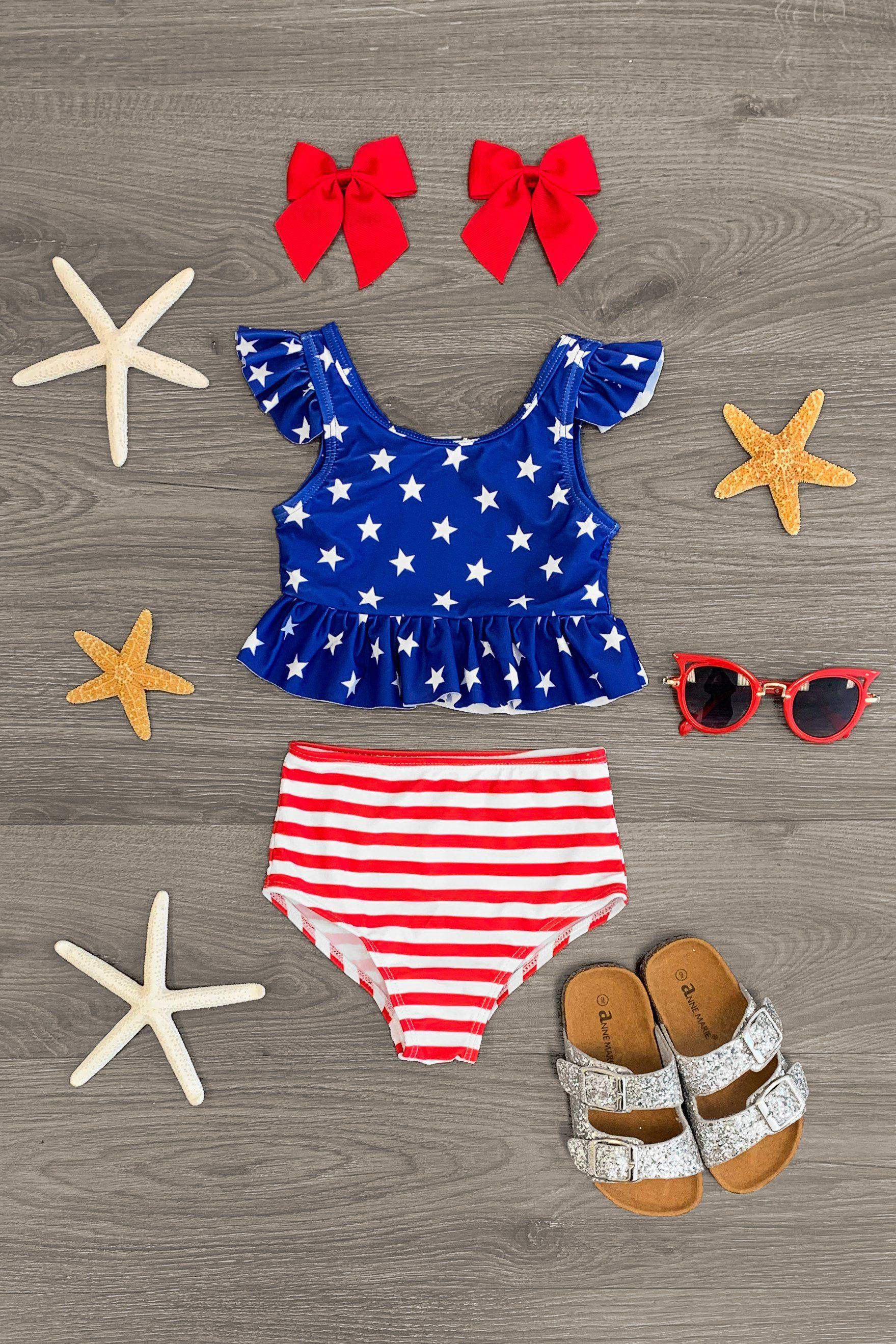 Stars & Stripes Swimsuit Set | Sparkle In Pink