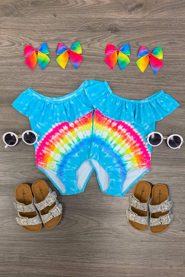 Tie Dye Rainbow BFF Swimsuit | Sparkle In Pink