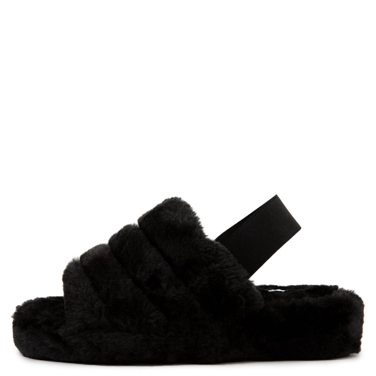 fluffy slides with strap