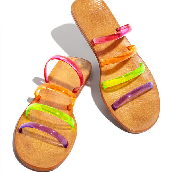 Rainbow Jelly Sandals – Jolie Vaughan Mature Women's Online Clothing  Boutique