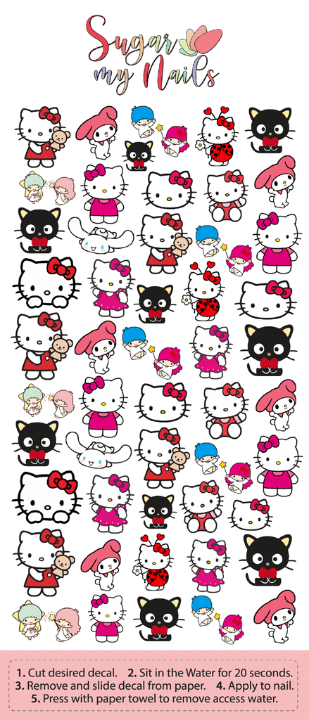 Hello Kitty Custom Nail Decals